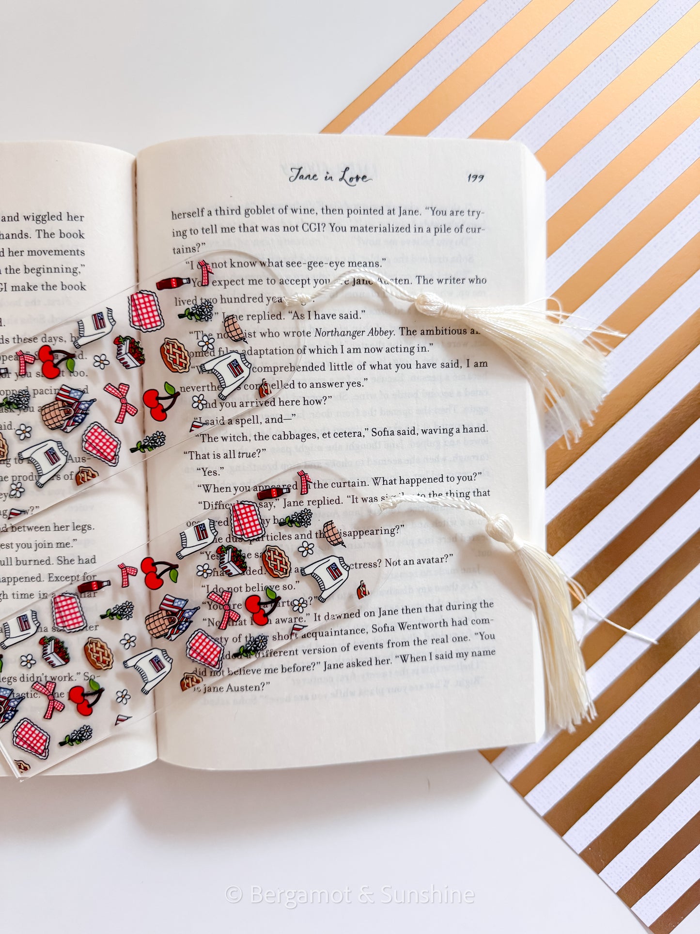 Americana Picnic E Reader Case and/or Bookmark [Combined Listing]