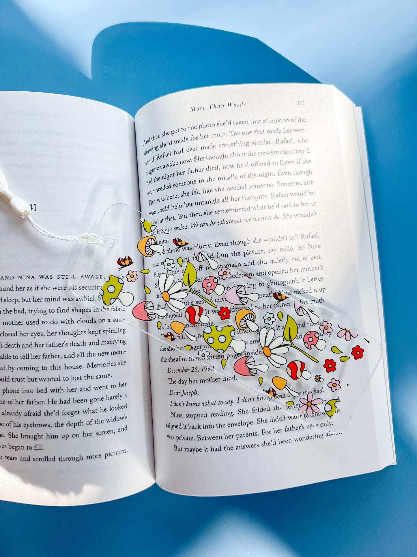 Groovy Mushrooms and Flowers Acrylic Bookmark