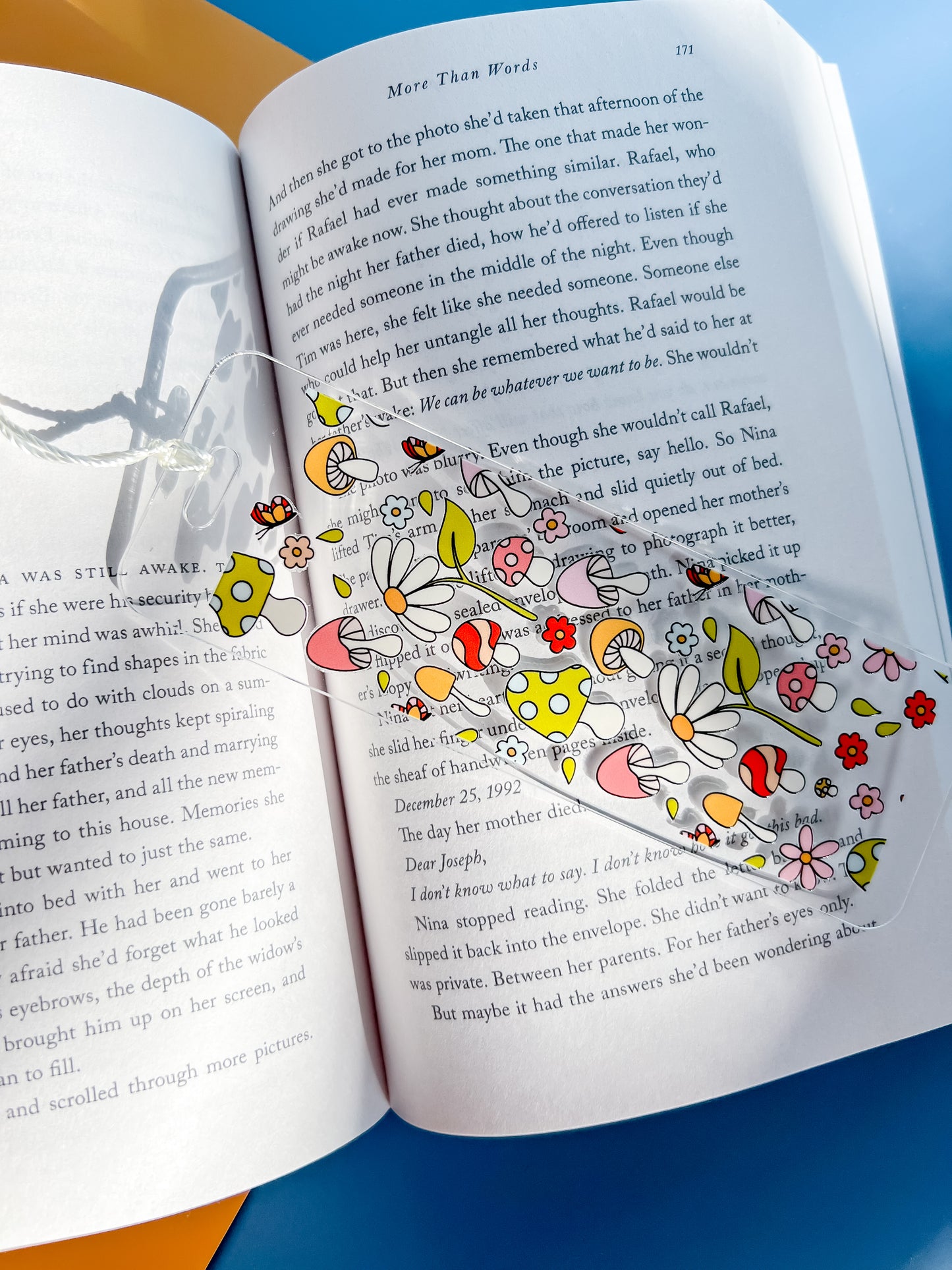 Groovy Mushrooms and Flowers Acrylic Bookmark