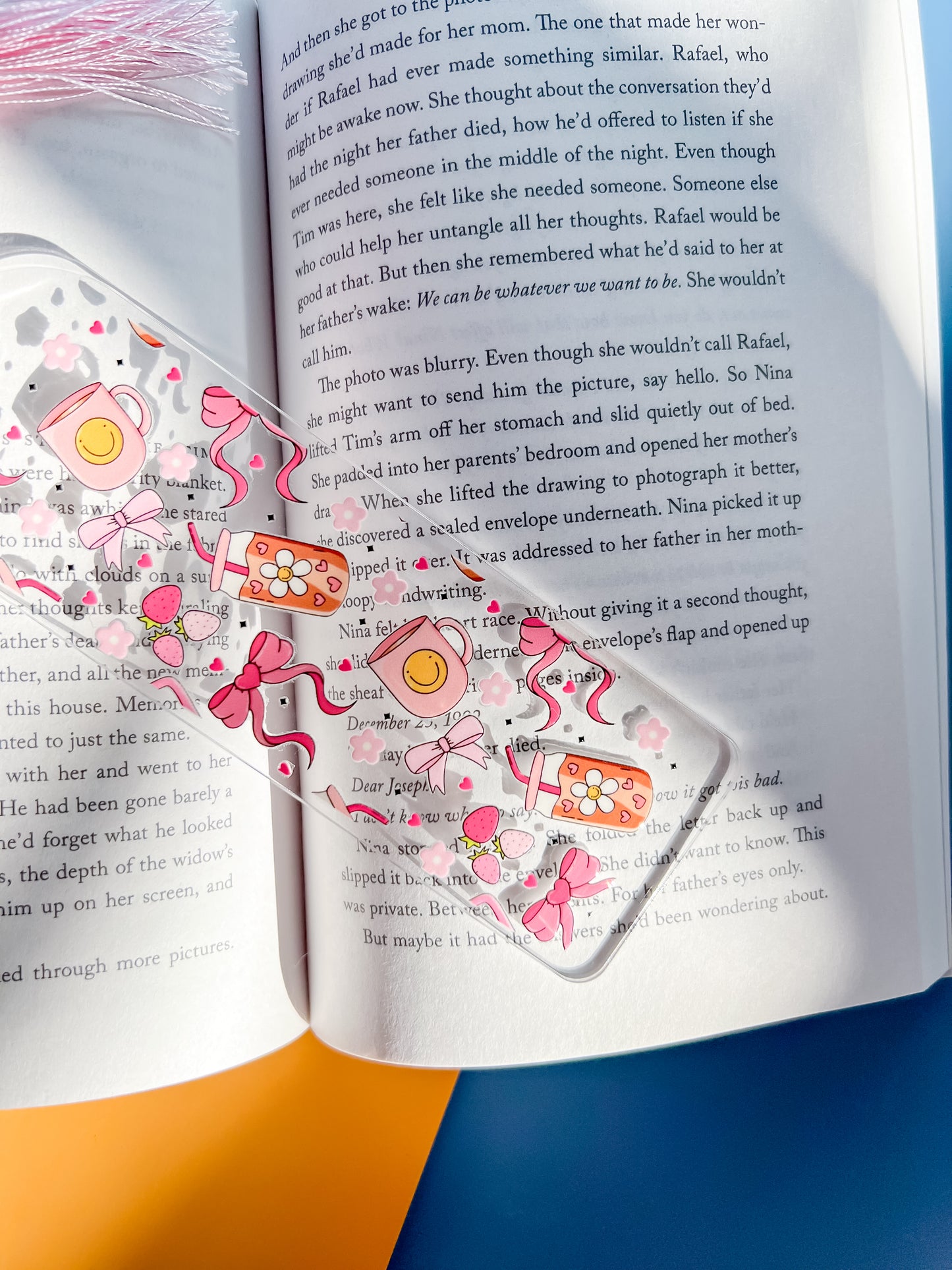 Pink Girlie Essentials Acrylic Bookmark