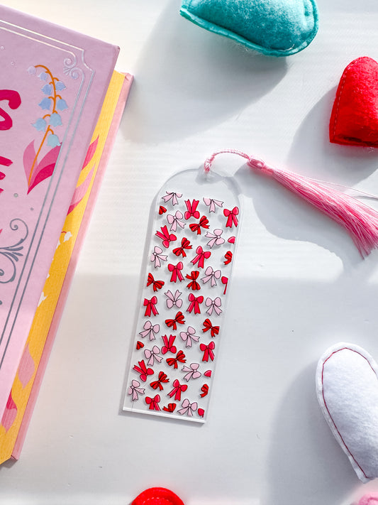 Valentine's Day Bows Acrylic Bookmark