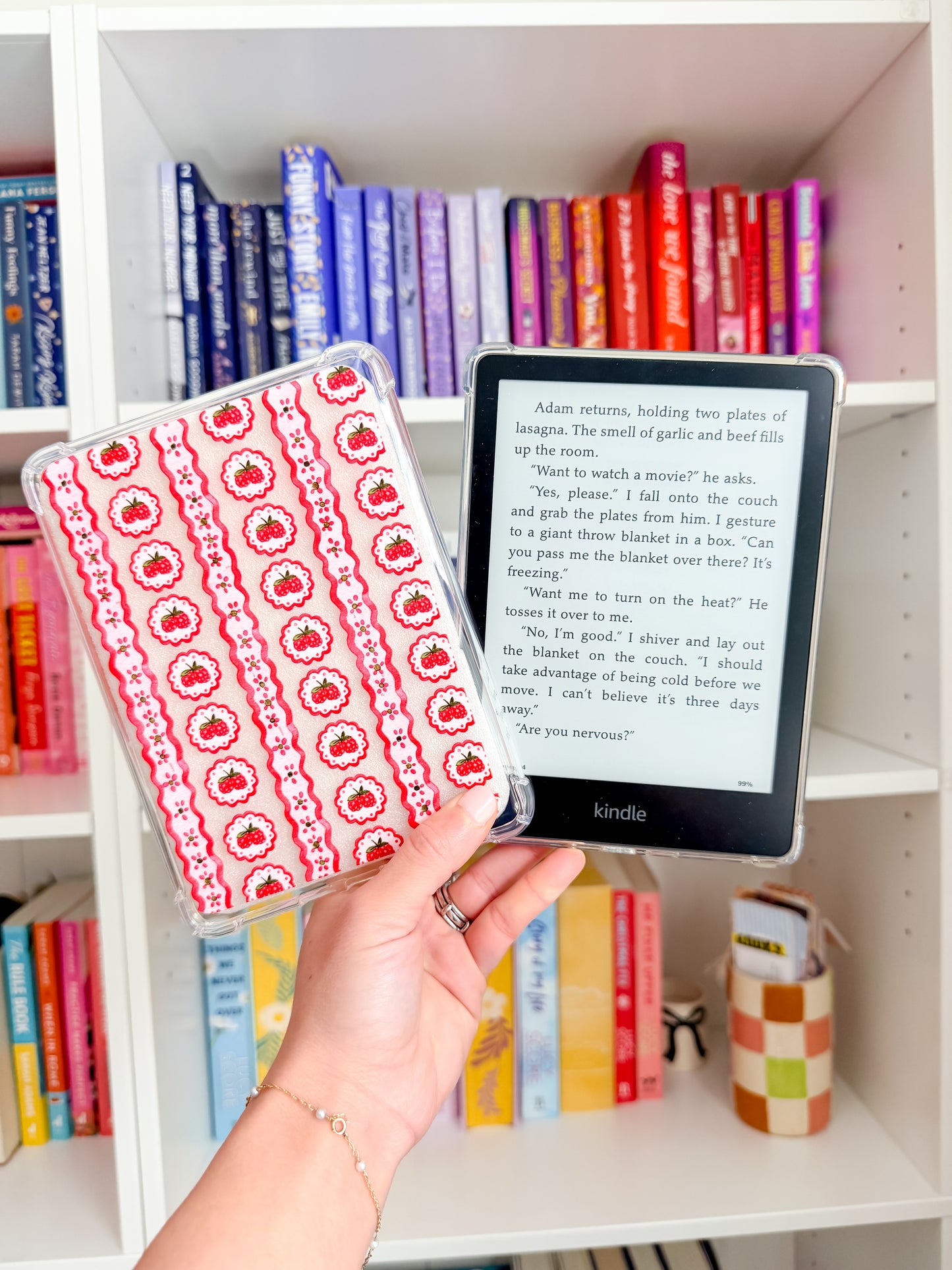 Raspberry Stripes Kindle Case