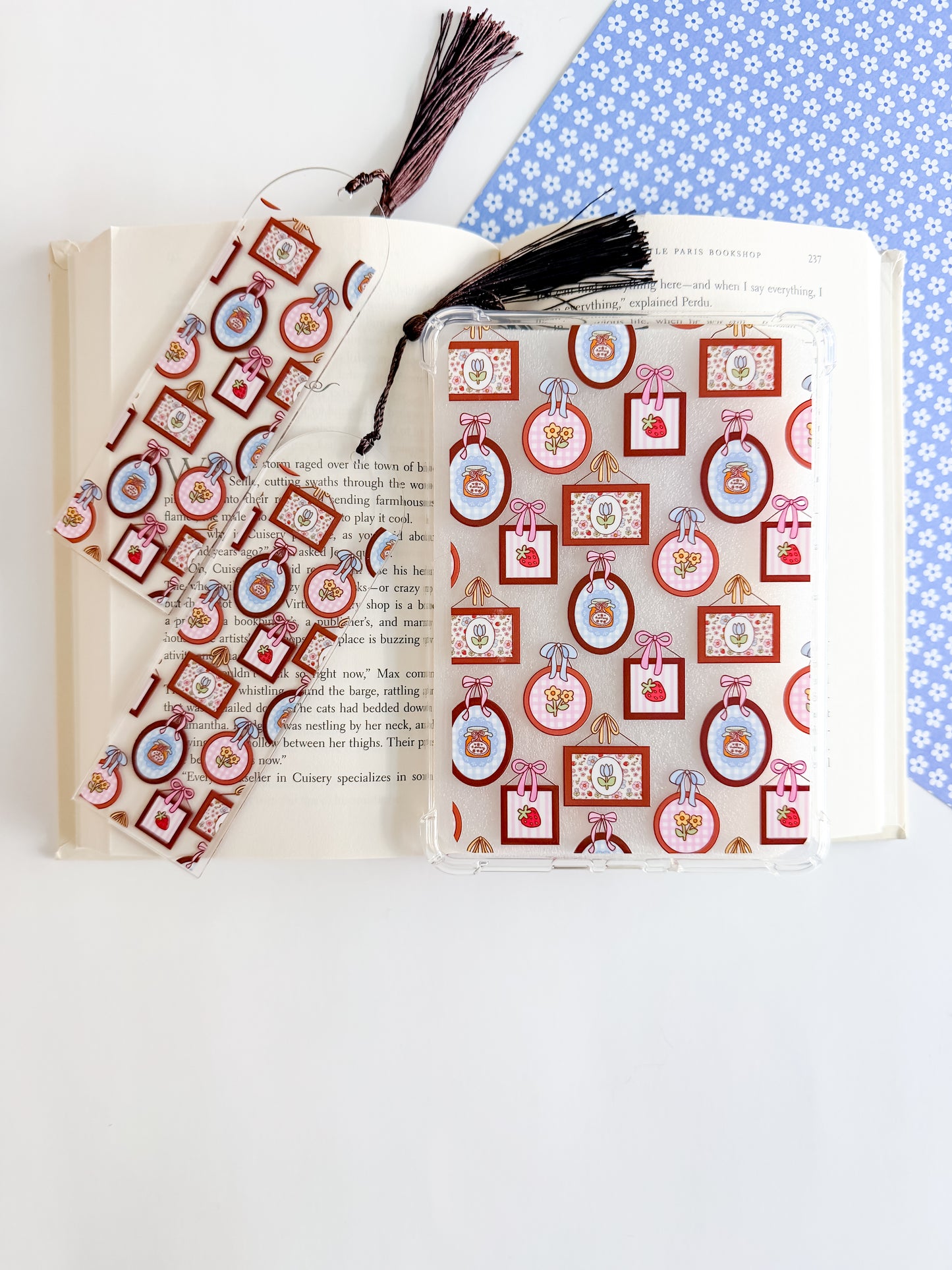Spring Picnic Frames Kindle Case and/or Bookmark [Combined Listing]