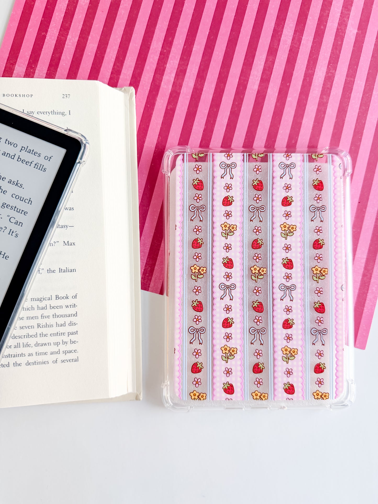 Spring Picnic Stripes Kindle Case
