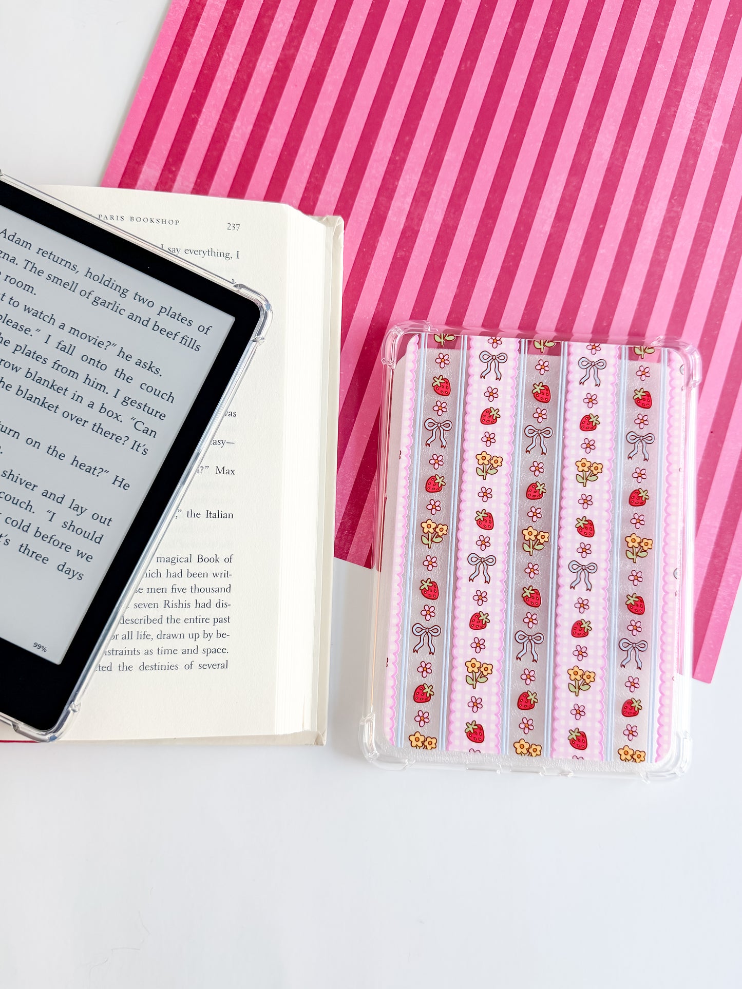 Spring Picnic Stripes Kindle Case