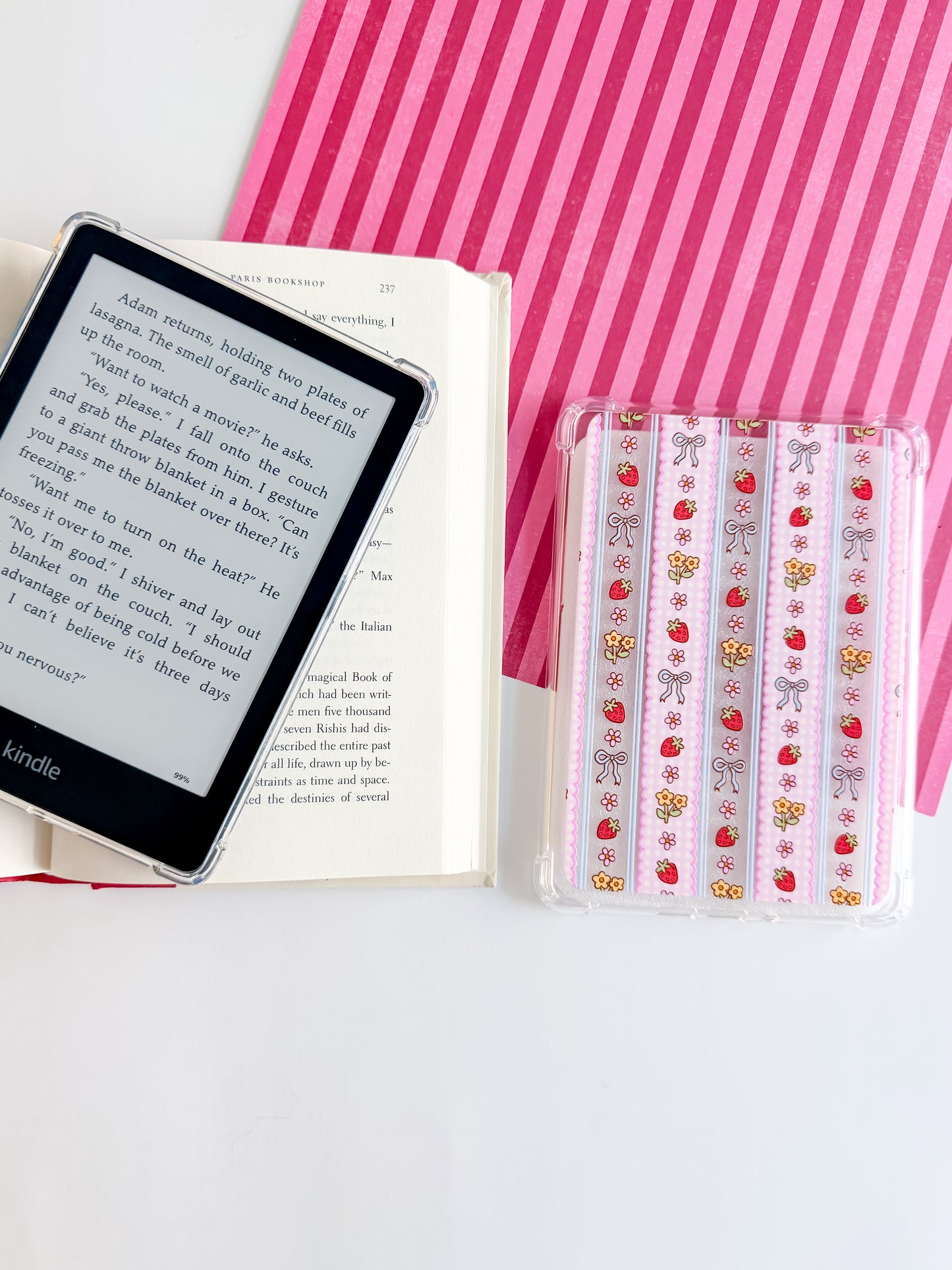 Spring Picnic Stripes Kindle Case