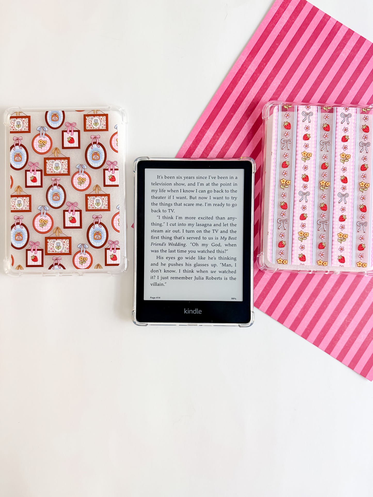 Spring Picnic Stripes Kindle Case