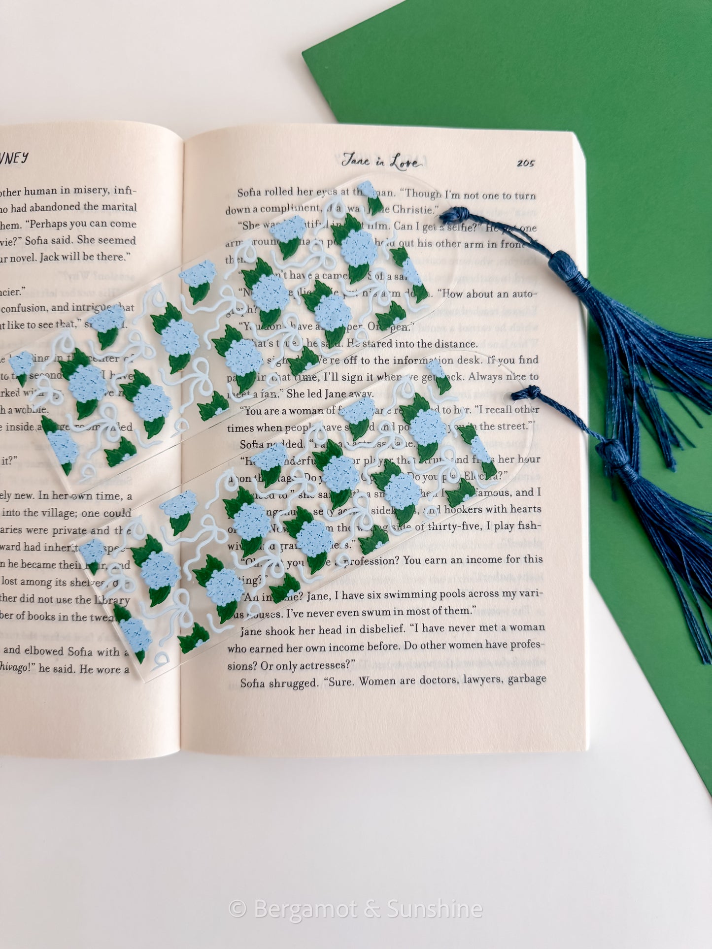 Blue Hydrangeas E Reader Case and/or Bookmark [Combined Listing]