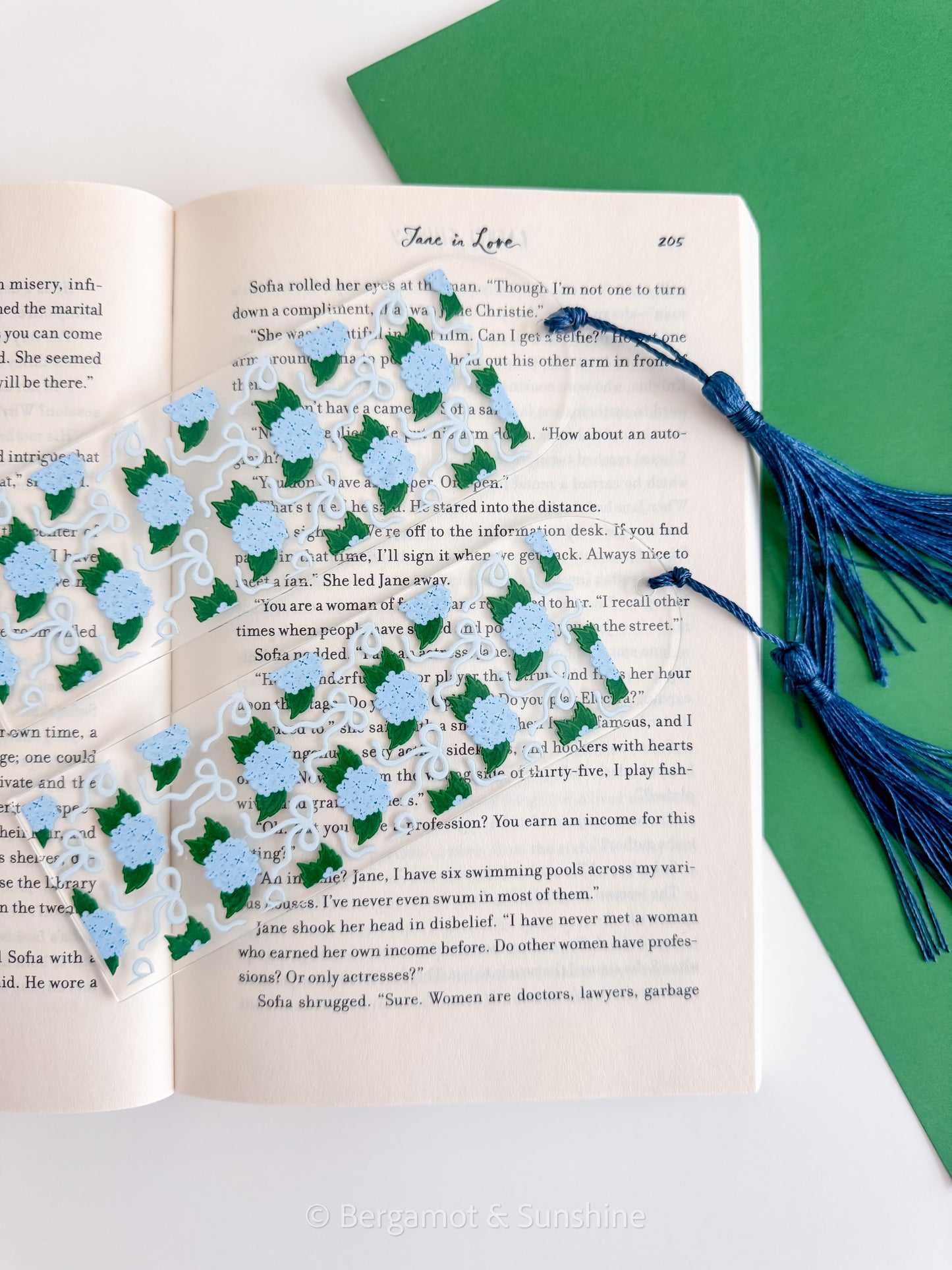 Blue Hydrangeas E Reader Case and/or Bookmark [Combined Listing]