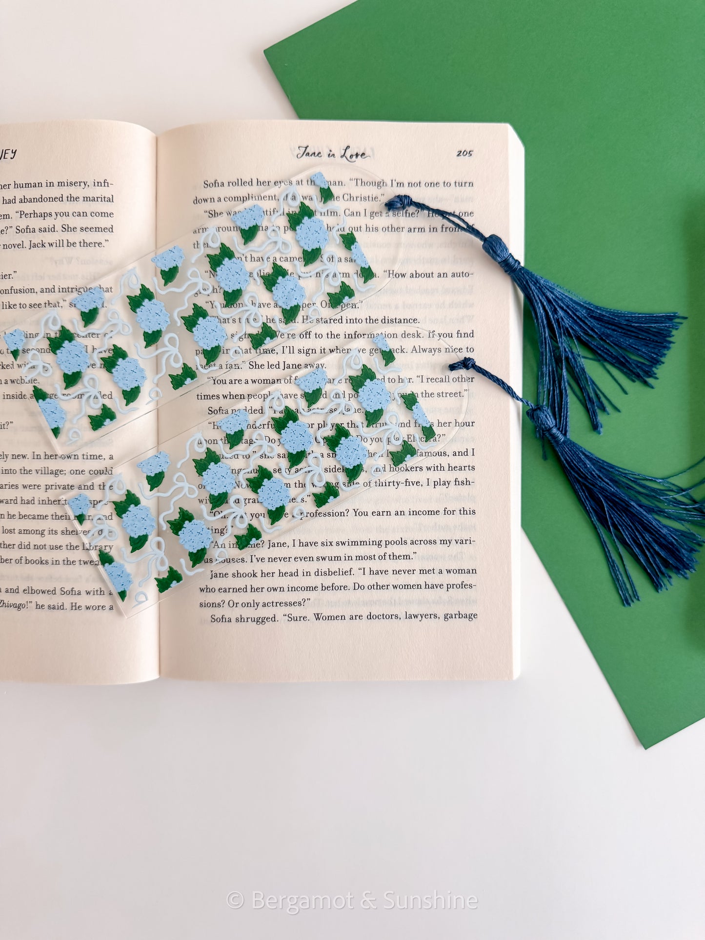 Blue Hydrangeas E Reader Case and/or Bookmark [Combined Listing]