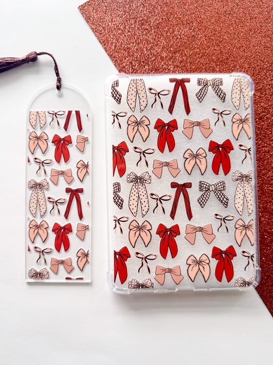 Brown Bows E Reader Case and/or Bookmark [Combined Listing]