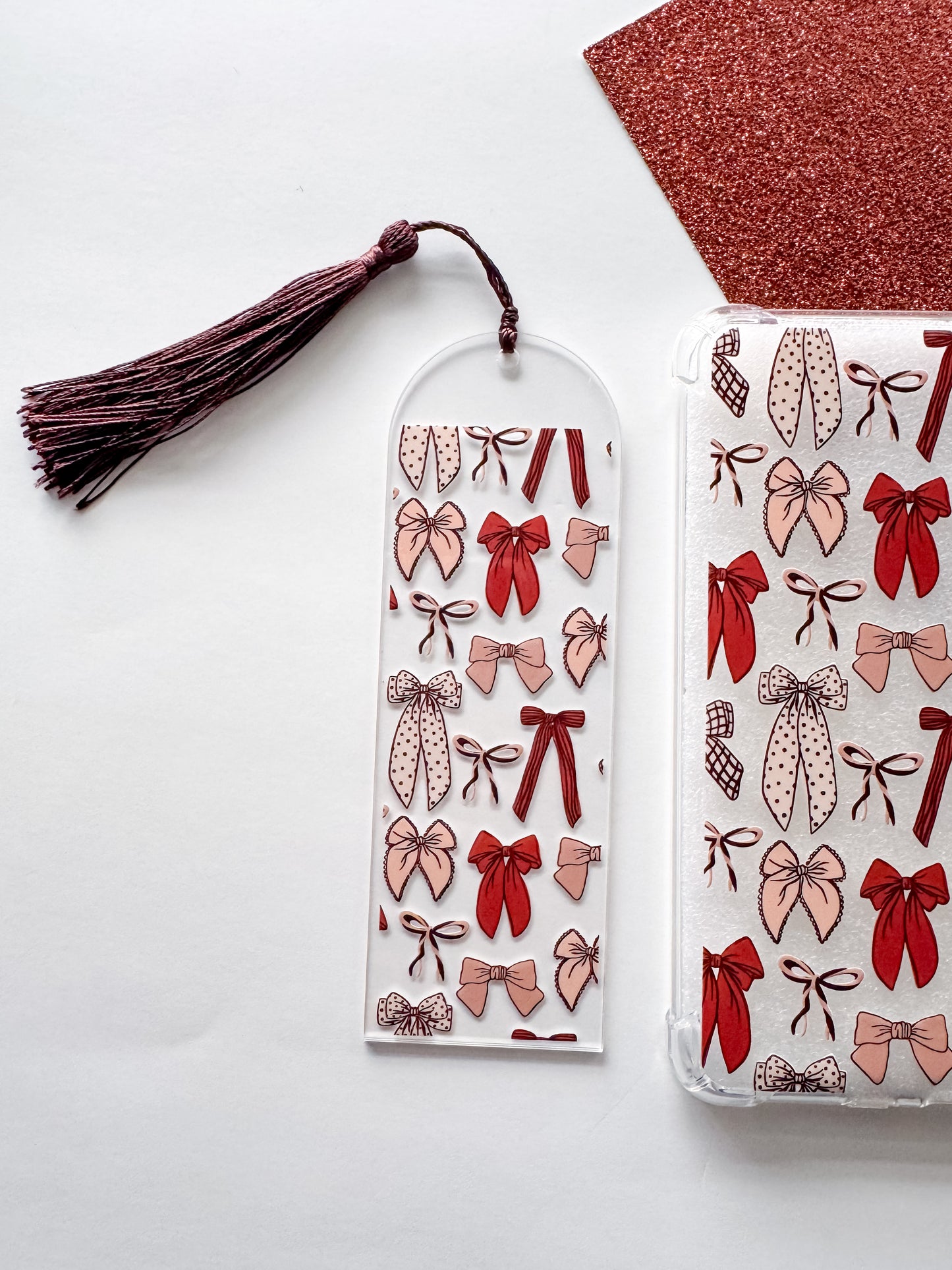 Brown Bows E Reader Case and/or Bookmark [Combined Listing]