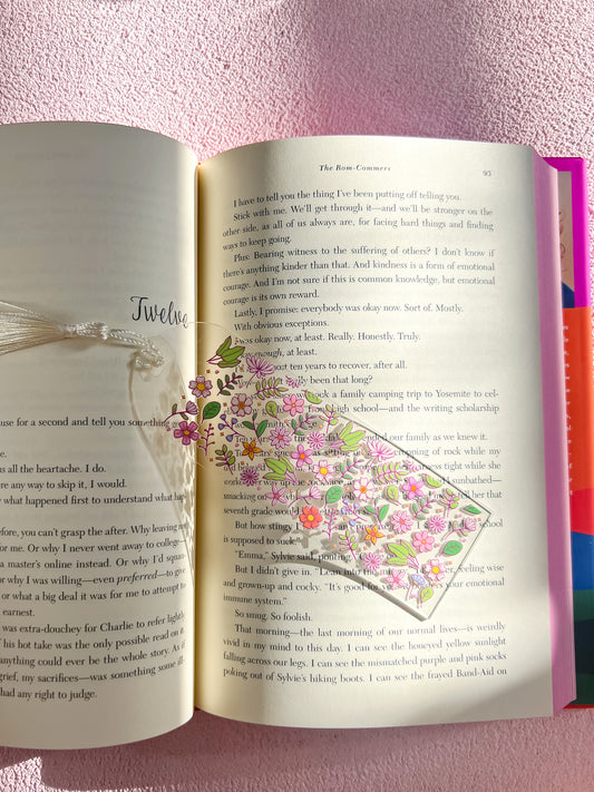 Floral Garden Acrylic Bookmark