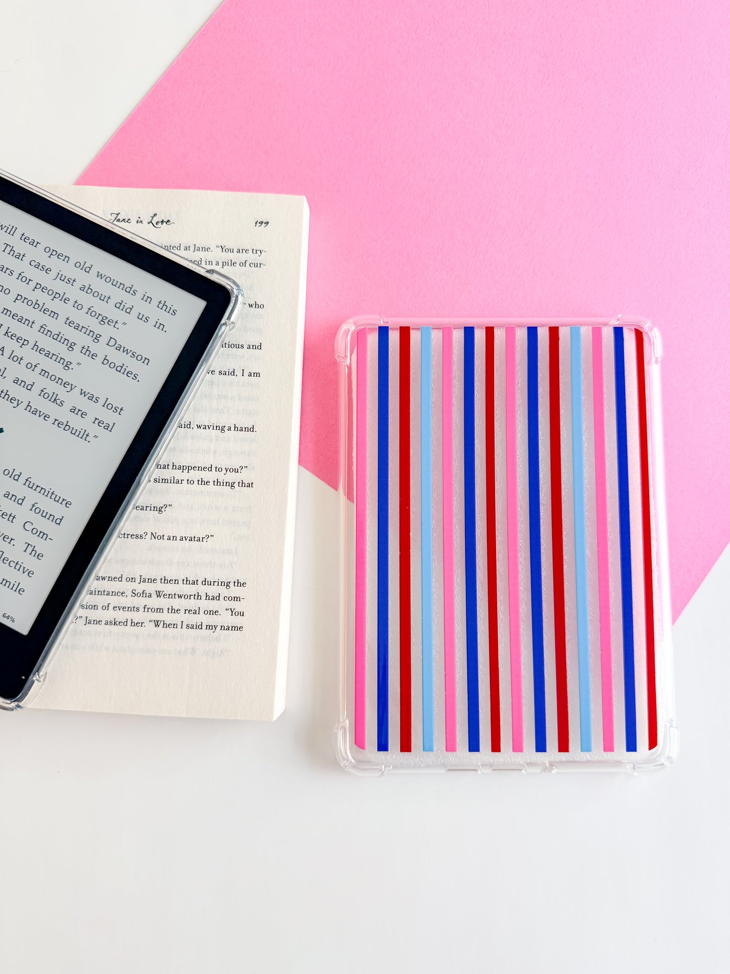 Coastal Berry Stripes Kindle Case
