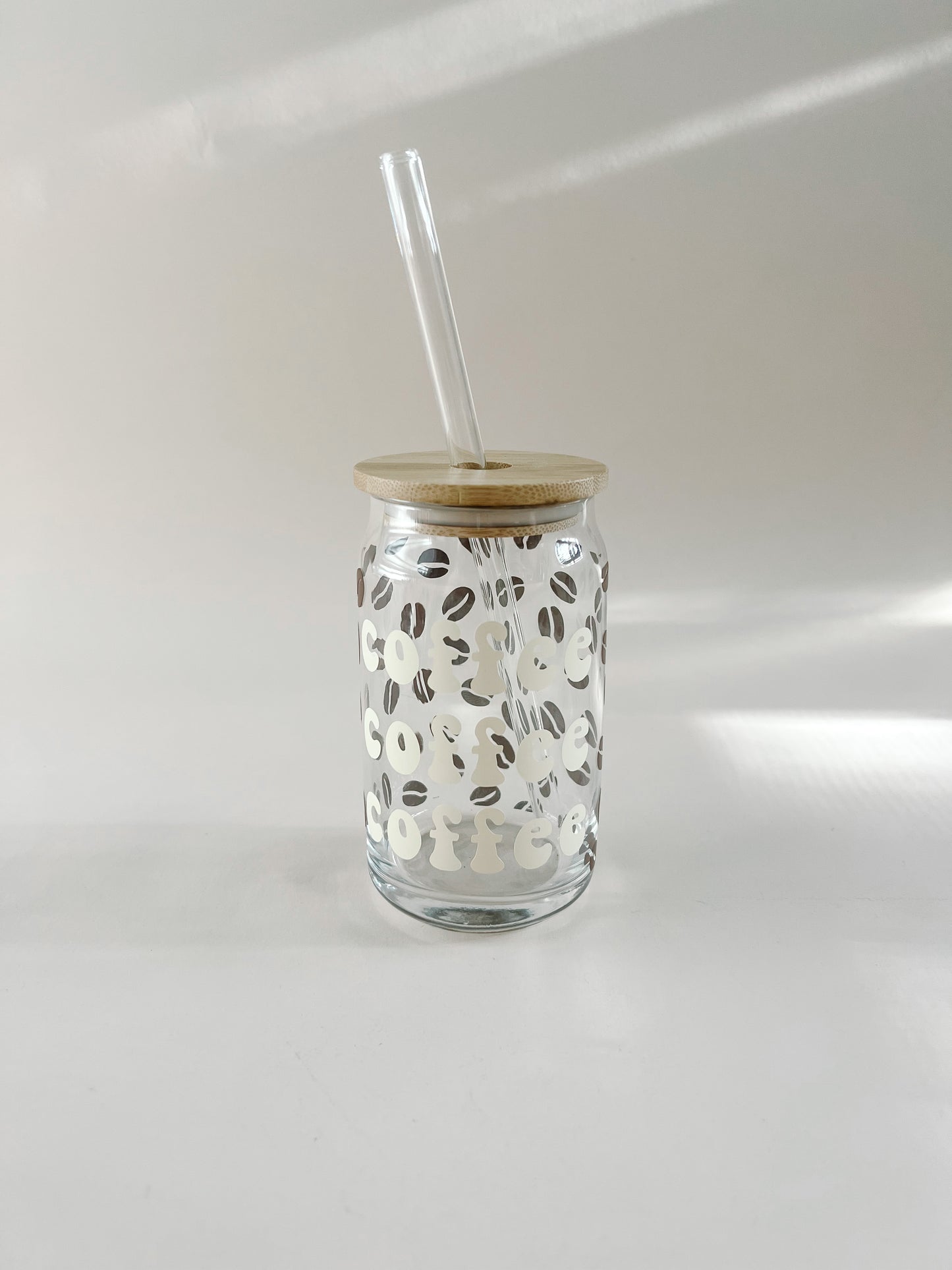 coffee glass cup with coffee beans