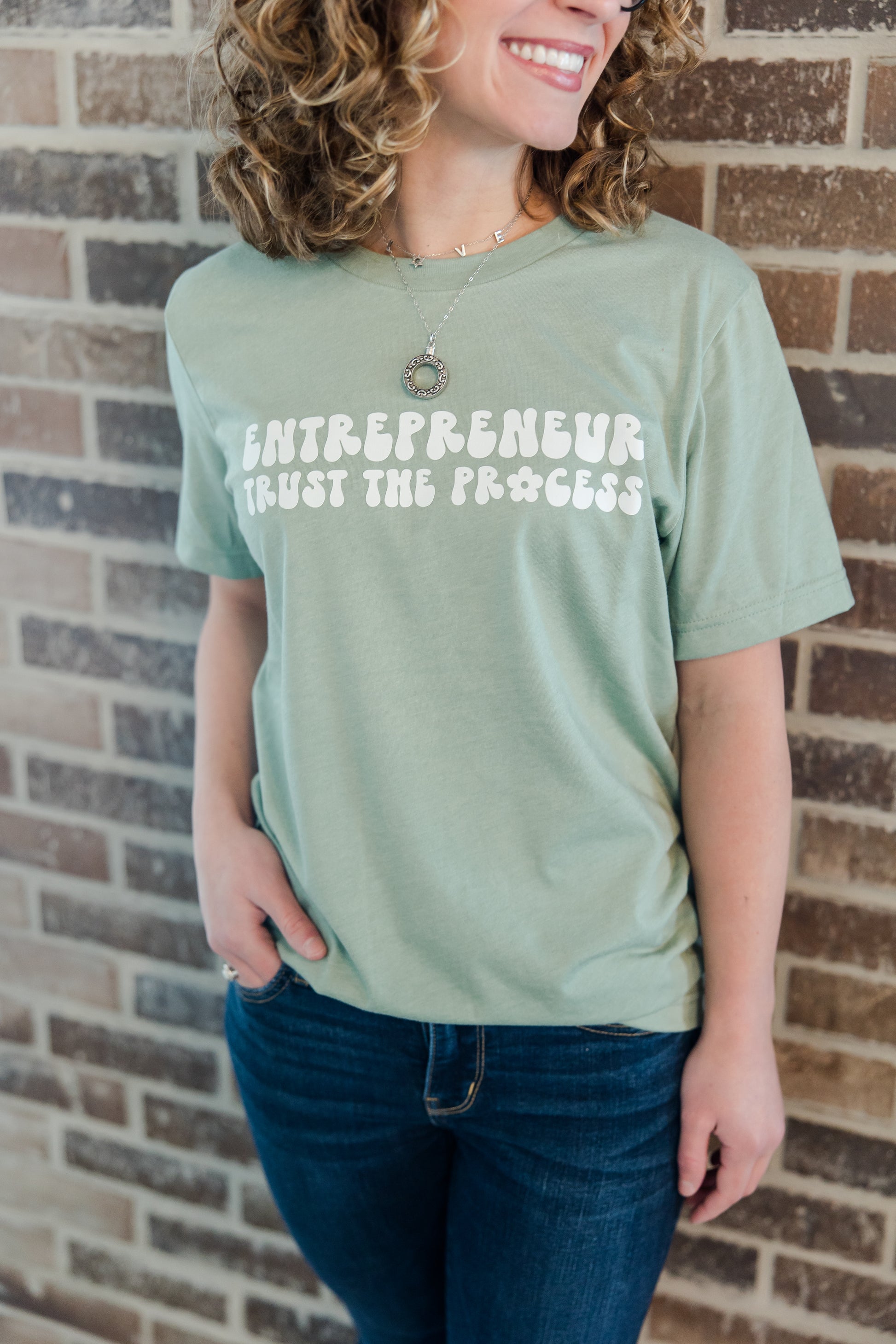 Heather Sage Entrepreneur Trust the Process T-Shirt Short Sleeve Unisex