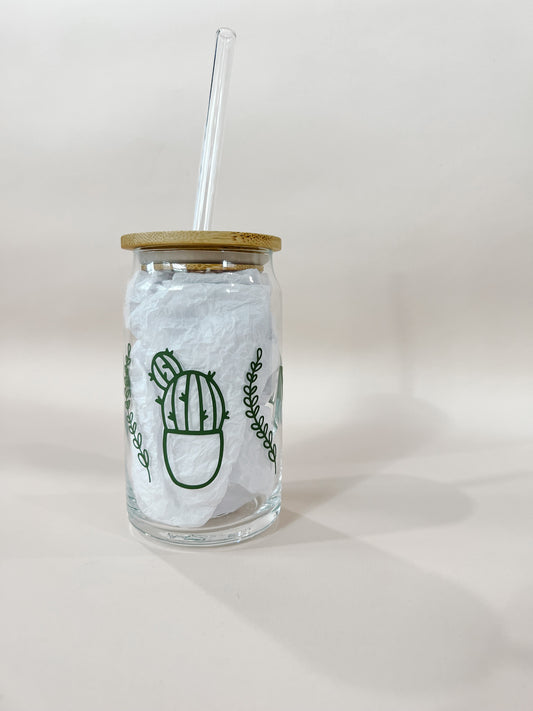 olive green matte minimalist hanging plants 16 oz beer can glass 