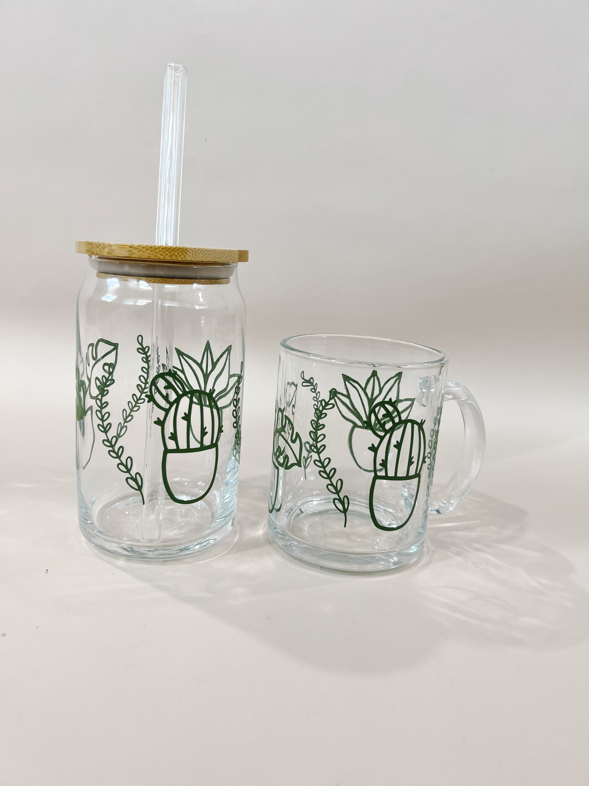 Minimalist Plant Lover 16oz Glass Cup
